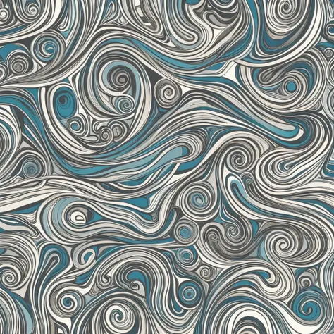 anime abstract flowing patterns, neutral cool colors, poster (postercubes style:1), repeating pattern