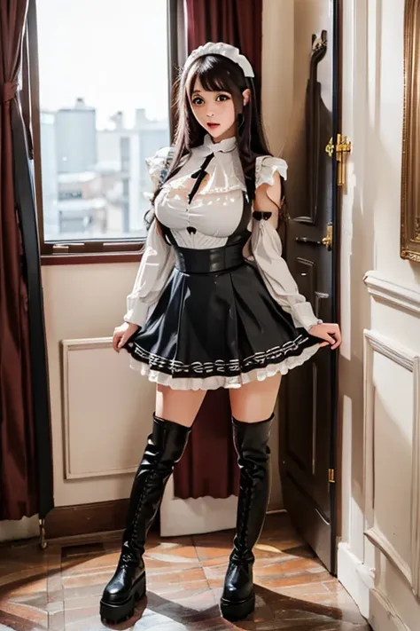 Big Breasts、Knee-high socks、Platform boots、Maid clothes