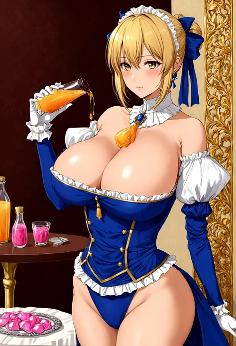 Saber big breasts noble outfit juice made from condoms