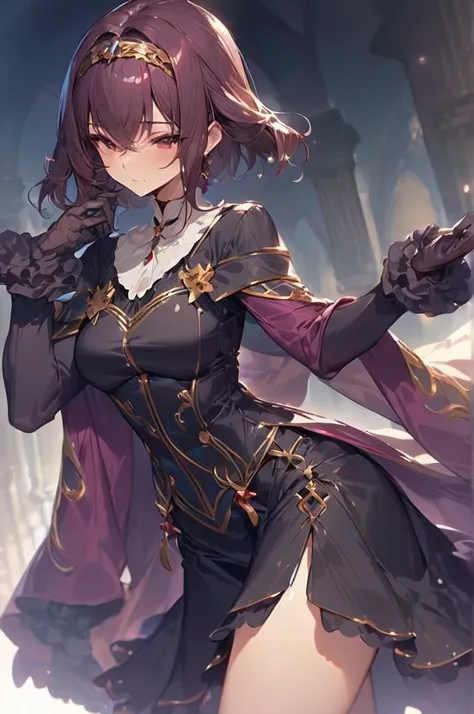 ((Best quality)), ((masterpiece)), (detailed), scathach ooks lustfully