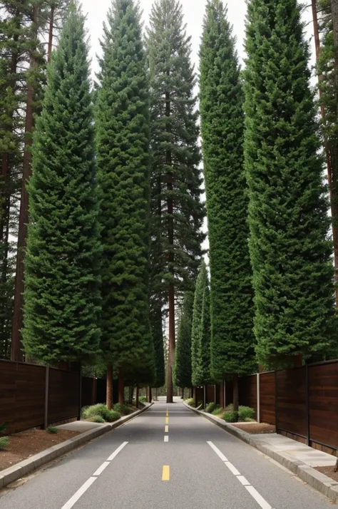 Pine trees that form a wall that prevents the entry of suspicious people 