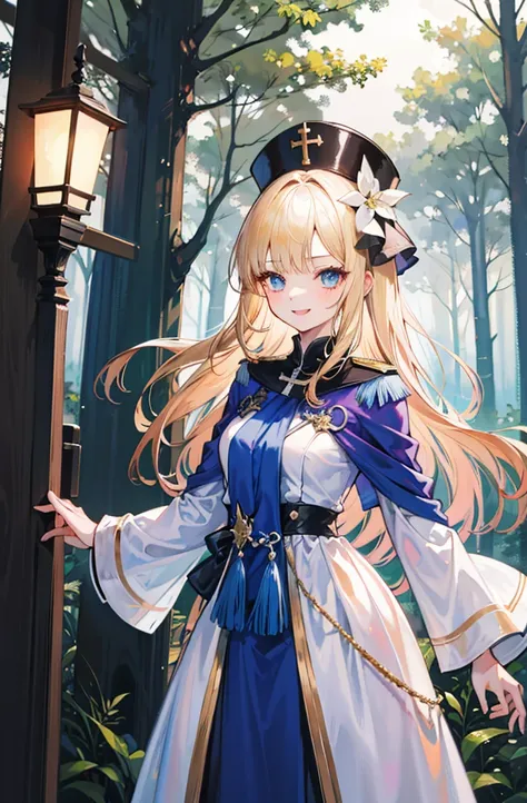 (standing painting: 1.2) + (1girl:1.5)+ golden hair + princess cut + white knight uniform + detailed eyes and nose + deep blue e...