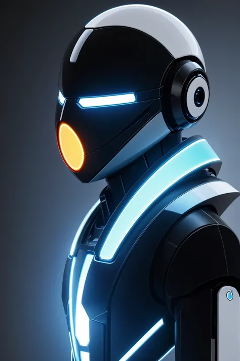  EMO-1 is a futuristic robot with a sleek and aerodynamic design. Its body is made up of soft lines and bright LED lights that change color depending on the emotions it is helping to manage.. Has digital eyes that reflect empathy and understanding, and you...