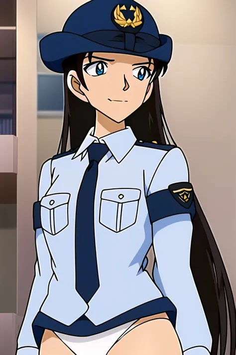 ((masterpiece)),((highest quality)),super detailed,figure,miniskirt police,uniform,警察 ミニスカートのuniform,one girl,tie,policewoman,al...