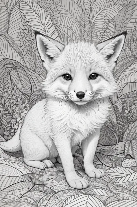 Fox cub coloring page