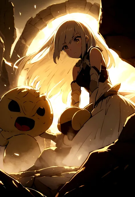 A 2D girl with the power to create lemons fights with the creature made of stone