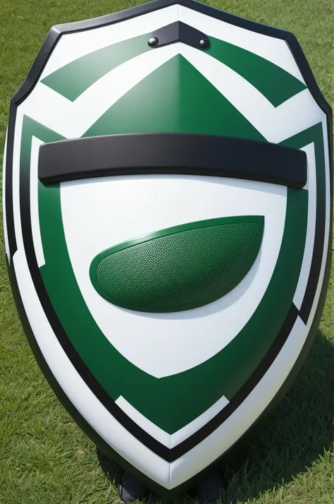 White and black green football shield 
