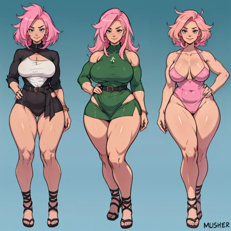 tall woman , high-waist e seios gota, Kale, mulher pelada Kalea, high skinny thighs, Legs long, high-waist, Kale sem roupa enorme enorme ((work of art)),(((best qualityer))),((character design sheet)) ,((Vulgar)) , voluptuous girl, ssmile,((between the bre...