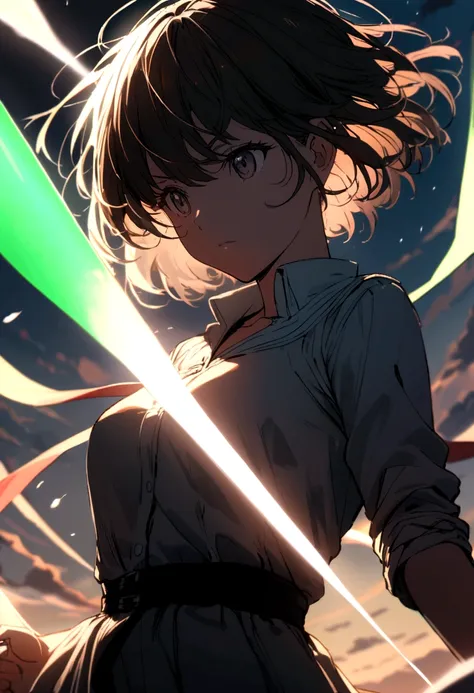 A short-haired anime girl with telekinesis flags 