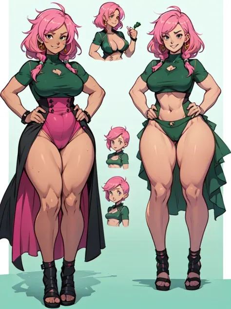 tall woman , high-waist e seios gota, Kale, mulher pelada Kalea, high skinny thighs, Legs long, high-waist, Kale sem roupa enorme enorme ((work of art)),(((best qualityer))),((character design sheet)) ,((Vulgar)) , voluptuous girl, ssmile,((between the bre...