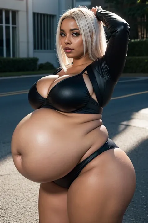 E-girl white light skin 20years Black long hair , pregnant belly, wearing sport bra and black bottom bikini, chubby, black fishnet stockings, normal bust, locks eyes into the camera, symmetrical eyes, symmetrical face, photorealistic, photography, path tra...