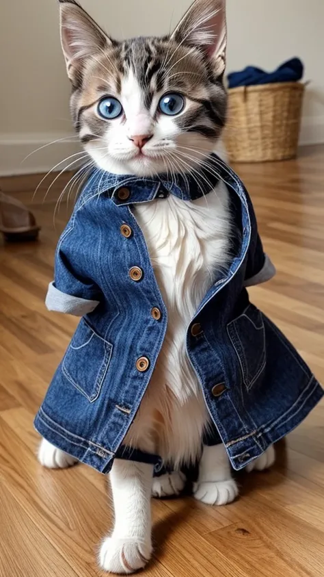 Create me a kitten with clothes