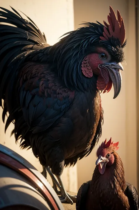 A realistic image of a rooster 