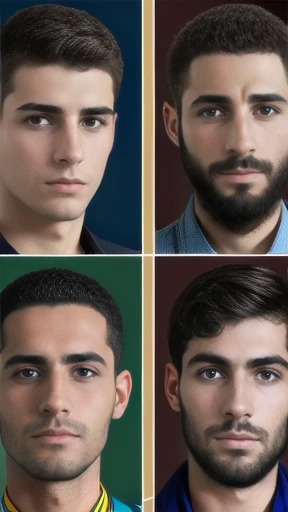 Group of Young  JUDAEAN men  focus on the face, color photo