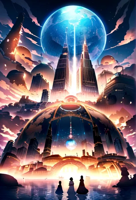 Atlantis、prosperity、Many people々、Metropolis、A big city facing the sea、Urban islands々々々々々、civilization、Super Science City、Advanced、Ring-shaped continents、同心円状に広がるMetropolis