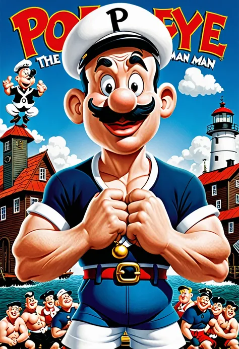 Modern Popeye the sailor man animated movie poster.