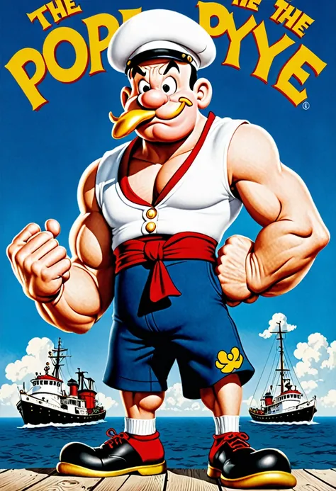 Modern Popeye the sailor man animated movie poster.