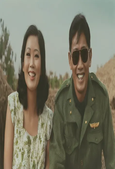 there is a man and woman sitting next to each other, fujita goro and jones, inspired by Oka Yasutomo, a colorized photo, colorized photo, god emperor bongbong marcos, momma and papa, fanart, couple, wpol and sarasti, actual photo, tumblr, portrait, 1970s p...