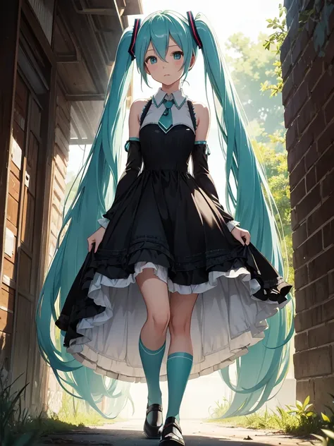 Hatsune Miku, black weeding dress