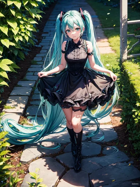 Hatsune Miku, black weeding dress