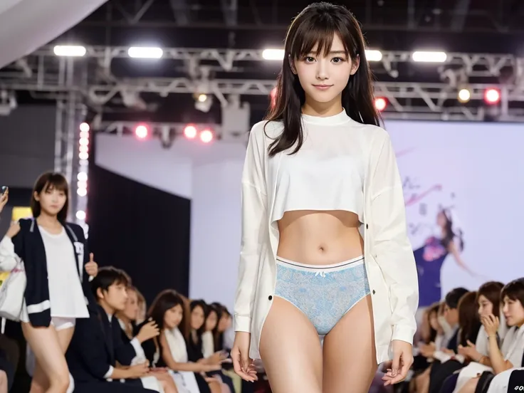 An extremely beautiful Japanese high school girl race queen who highlights her beautiful legs、Overdo　She was photographed walking down the runway at a fashion show wearing the new underwear from、She is an eternal idol who combines a clean look with modern ...