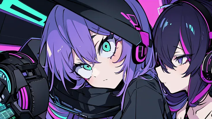 Best quality, (masterpiece:1.2), best detail face,1 girl, big breasts, 18 yo, 8k,absurdres,unity 8k wall paper,(extremely detailed:1.3), highest realistic, (retro headphones:1.1), (soft neon light:1.1), (floating hair:1.2), (psychedelic:1.2), Her room full...