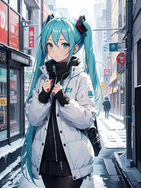 hatsune miku, winter wear