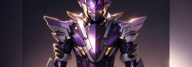 Made of transparent glass texture，The color changes to purple and gold，Some purple and gold（Ensure its layering and armor texture，Purple is the main color，Add some gold for decoration）