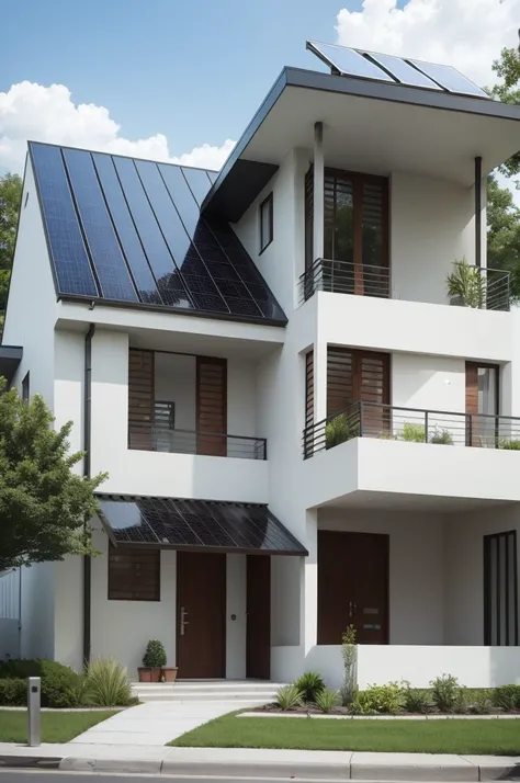 Create a modern home with solar panels 