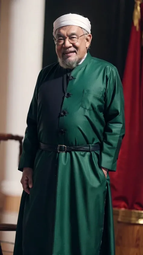 Old man wear green serban and jubah