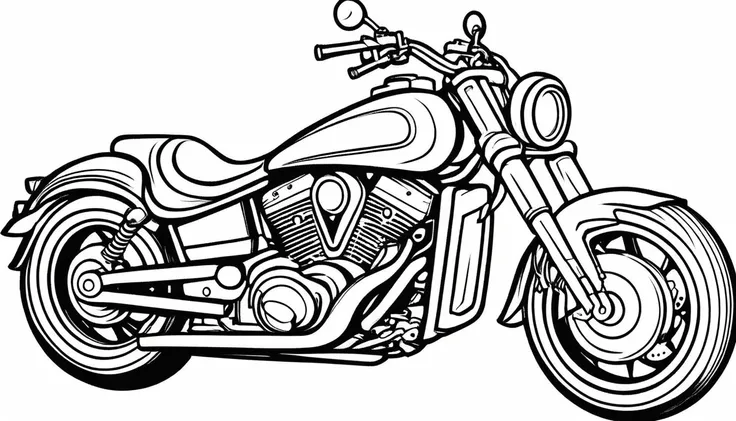 A cute motorcycles, cartoon, ,Coloring Book, ColoringBookAF,