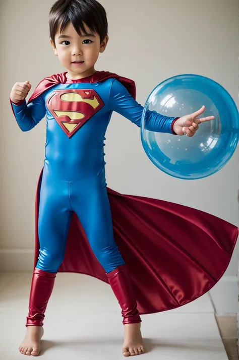 Superhero costume for a superhero with bubble powers