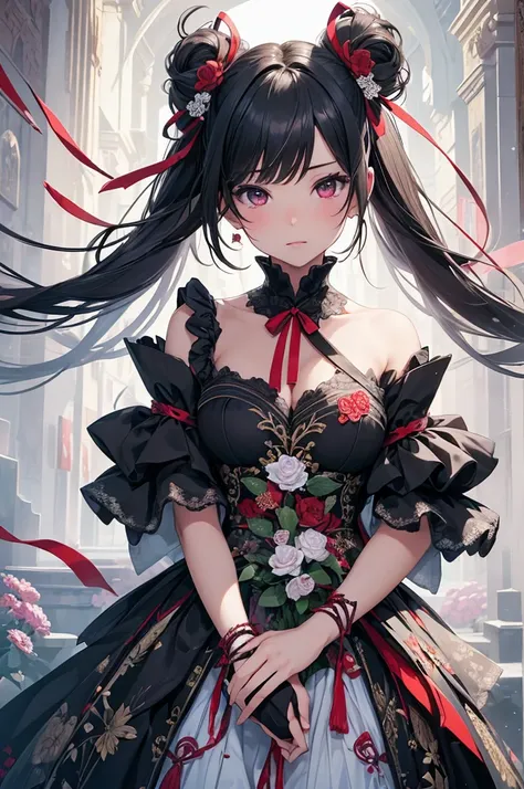 Absurd, High resolution, Super detailed, (One girl:1.3),
break
, Design a beautiful lacquer red ribbon image, Expressive ribbons, Elegant decoration, A sense of craftsmanship and technique.