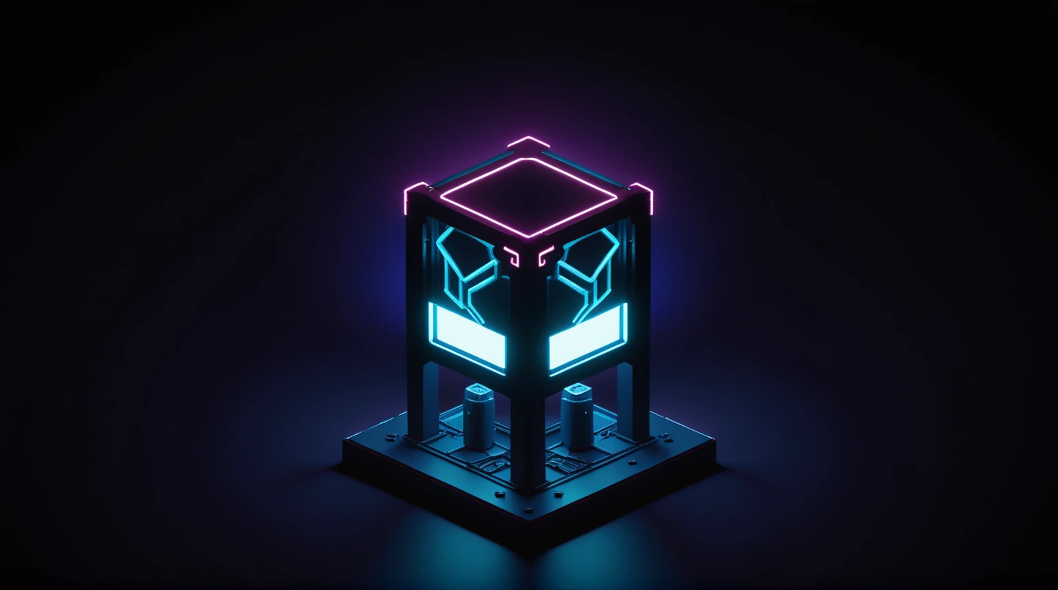 cinematic film still of (tiny and cute isometric scene of nxzskzt, neon, 3d, octane render, neon lighting, neon theme, 3d scene)...