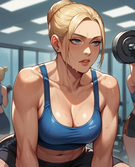 Nina Williams working out wet