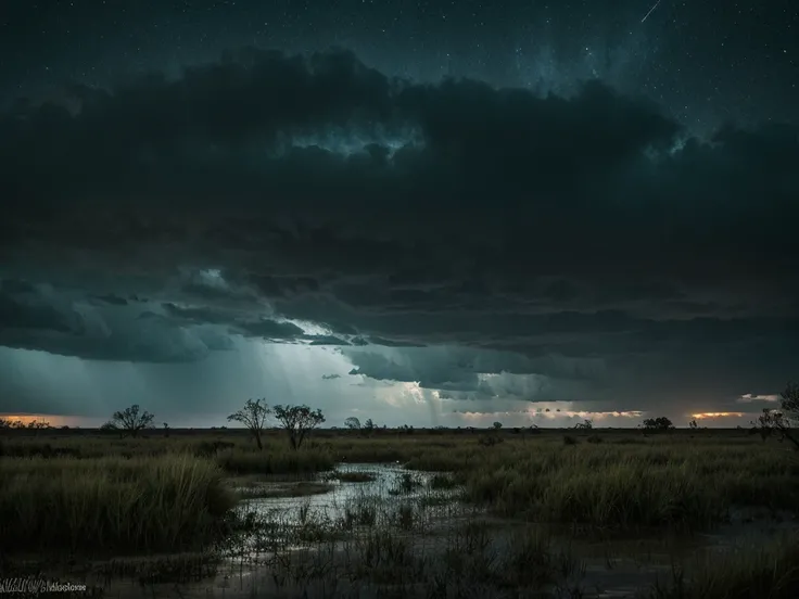 Swamp Dark Deserted Mud Cloudy Sky