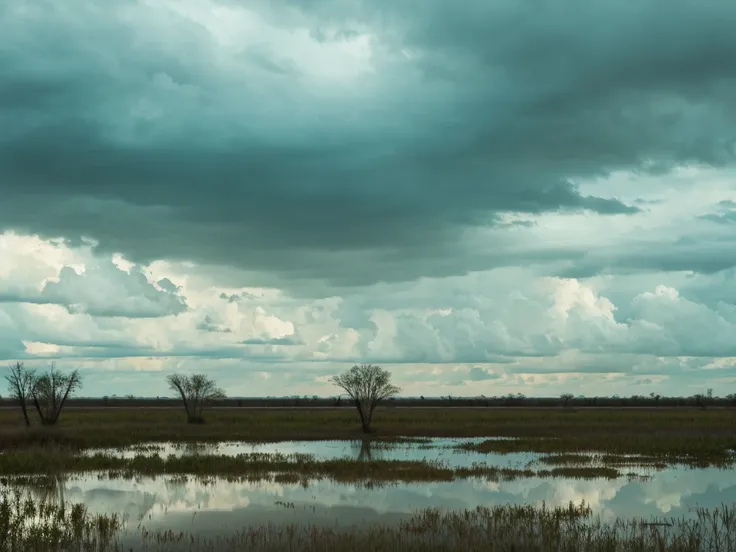 Swamp Deserted Mud Cloudy