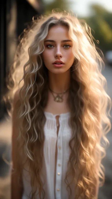 ultra realistic 8k cg, masterpiece, ((ultra detailed background, delicate pattern, intricate detail)), best quality, intricate details, chromatic aberration, 1girl, long hair, golden hair, messy hair, red highlights, hair over one eye, sharp eyes, choker, ...