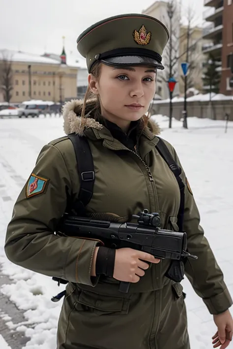 An russia woman Soldier