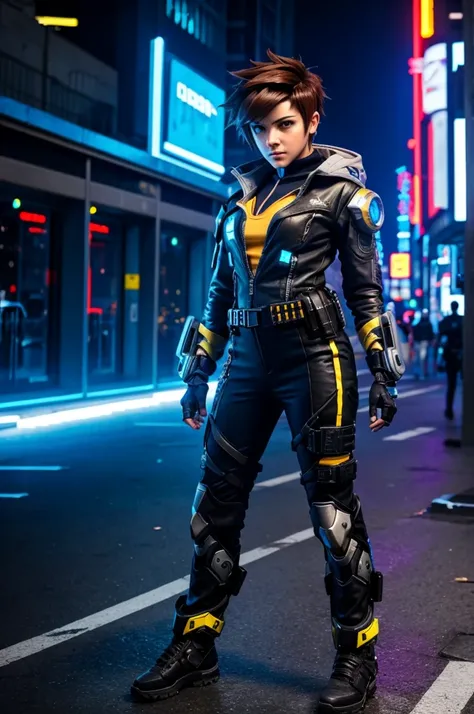 Tracer from Overwatch, Cyberpunk, Cyberpunk theme, Cyberpunk clothing