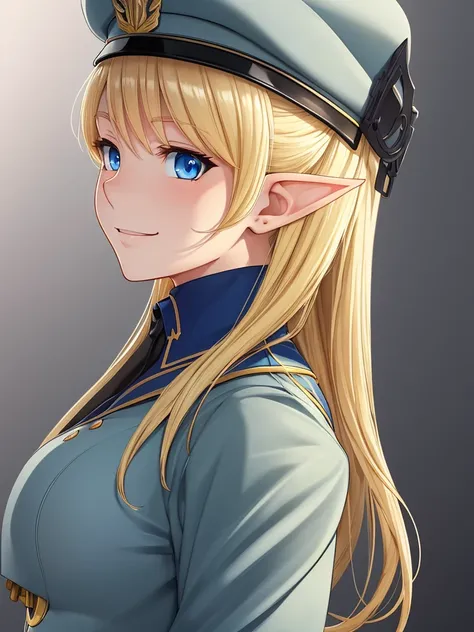 detailed illustration (side view),dynamic angle,ultra-detailed, illustration, pose for the camera, smiling at viewer, clean line art, shading, anime, 2020’s anime style, detailed eyes, detailed face, beautiful face,

Blonde hair, blue eyes, elf, elf woman,...