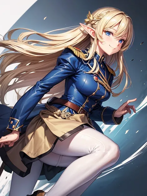 detailed illustration (side view),dynamic angle,ultra-detailed, illustration, pose for the camera, smiling at viewer, clean line art, shading, anime, 2020’s anime style, detailed eyes, detailed face, beautiful face,

Blonde hair, blue eyes, elf, elf woman,...