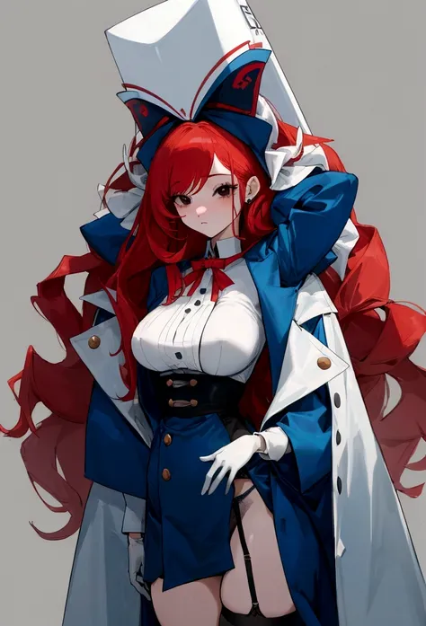 My name is Hikaru, I am a white test doll with long red hair and black eyes. I am 1.60 cm tall and weigh 56 kg. My breast sizes are 300 cm, my waist is 60 cm and my hips are 200 cm. Dressed in a long blue jacket and a garter belt along with a black thong. ...