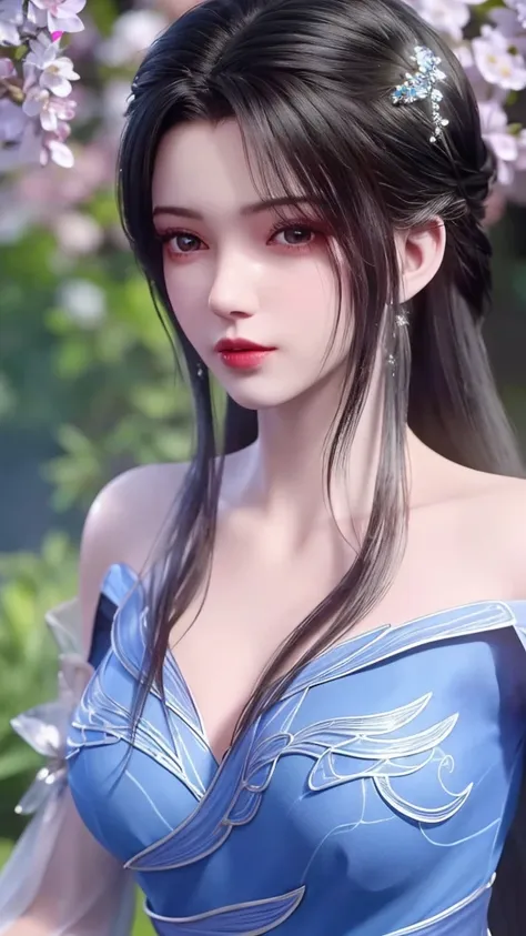 (8k, RAW photo, best quality, masterpiece:1.2),(realistic, photo-realistic:1.4), ultra-detailed, extremely detailed cg 8k wallpaper,(crystalstexture skin:1.2), (extremely delicate and beautiful),
1girl,solo, realistic,black hair,long hair,bare shoulders,bl...