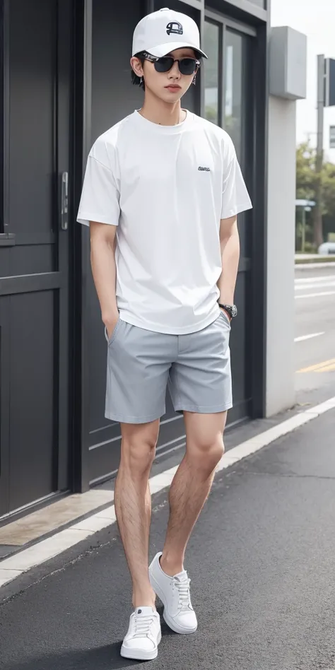 casual clothing style, ( ( white, 2020 fashion, short sleeve, wear fisherman&#39;s 🧥, extra large, cute casual streetwear, korea...