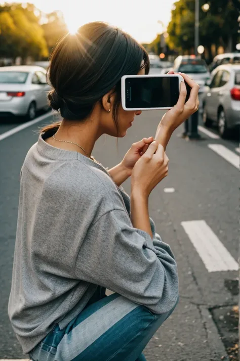 woman taking a photo