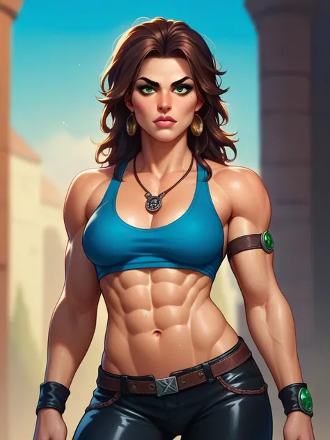 sexy muscle rogue woman abs