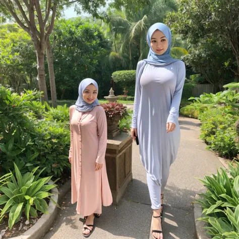 beautiful malay girl,hijab,big breast , full body