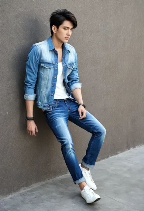 Wearing denim,male