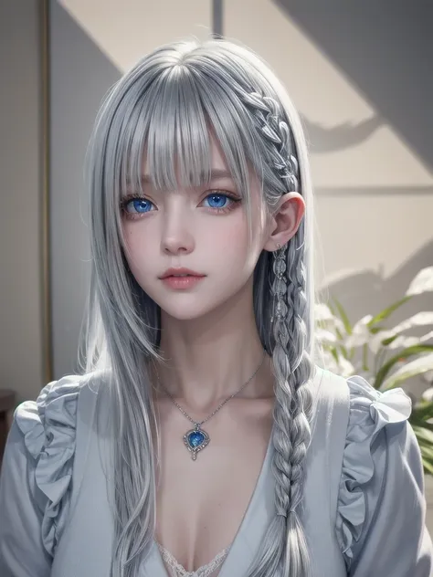 masterpiece, highest quality, beta, silver hair,blue eyes